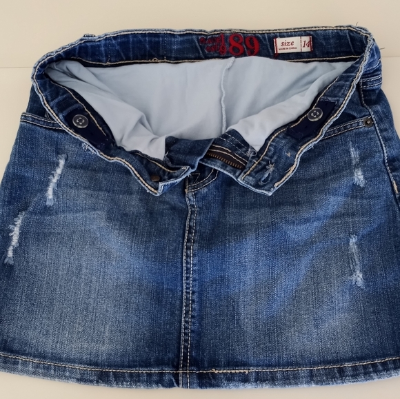 The Childrens Place Distressed Jean Skirt Girls Size 14 - Picture 9 of 15